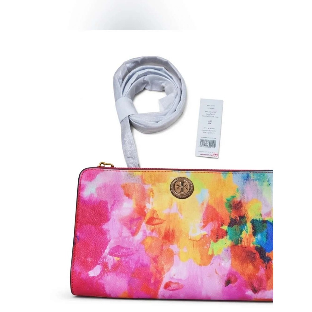 Tory Burch Rare- Watercolor Leather Pretty Small Top Zip Crossbody Bag